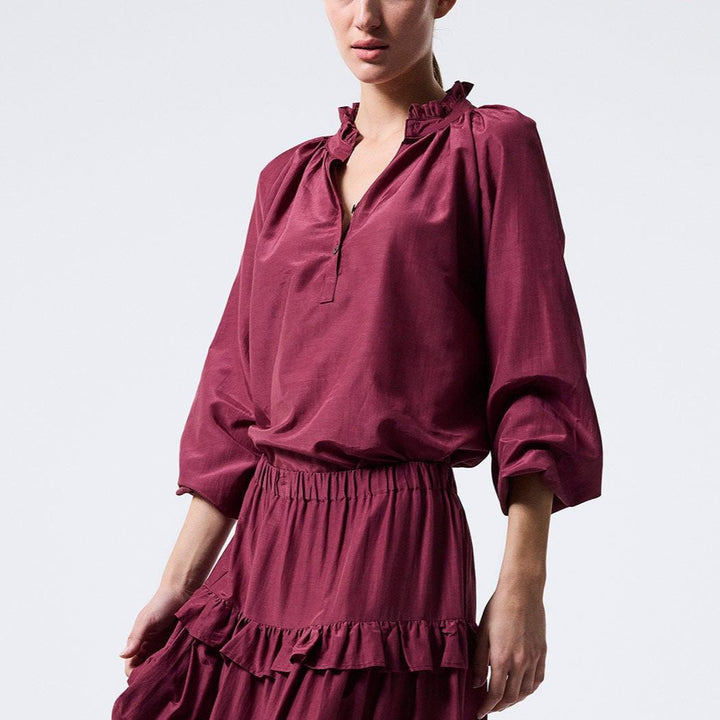 Azalea Blouse - Burgundy