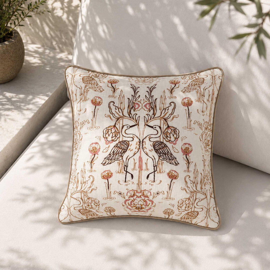 Everbound Decorative Cushion with Embroidery - White - 20''x20''
