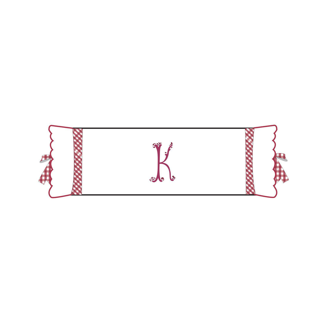 Seferî Flower Garden Bolster Cushion Cover with Monogram Embroidery - Pink