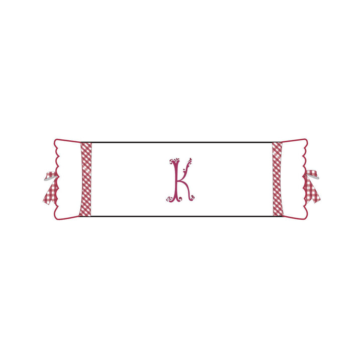 Seferî Flower Garden Bolster Cushion Cover with Monogram Embroidery - Pink