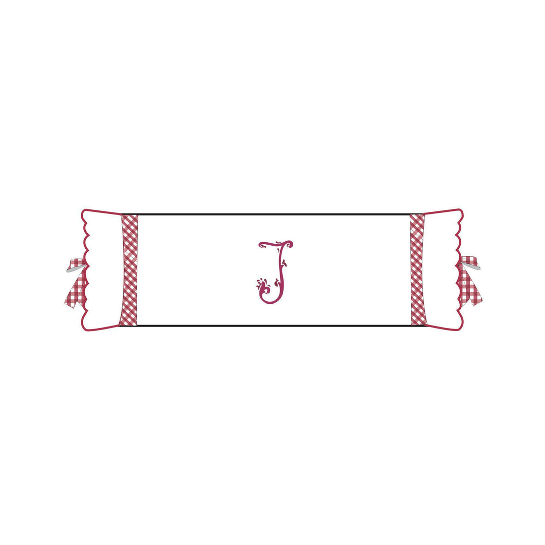 Seferî Flower Garden Bolster Cushion Cover with Monogram Embroidery - Pink