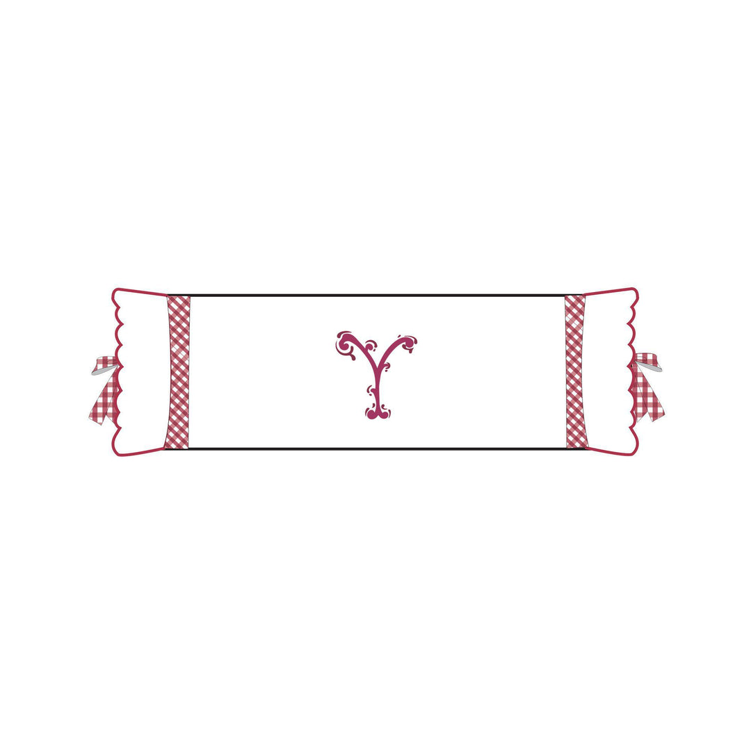 Seferî Flower Garden Bolster Cushion Cover with Monogram Embroidery - Pink