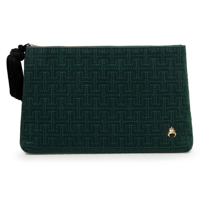 H Monogram Velvet Clutch