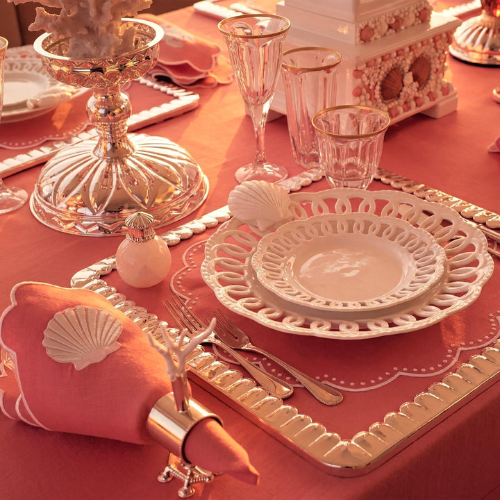 Seferî Pearl Round Placemat - Coral