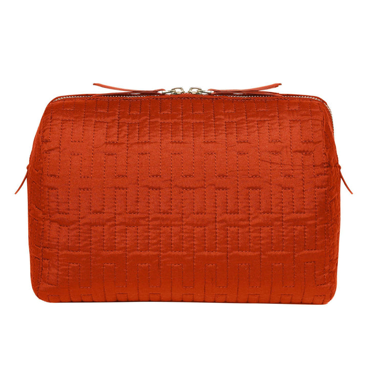 Freesia H Quilted Make-up Bag - Orange