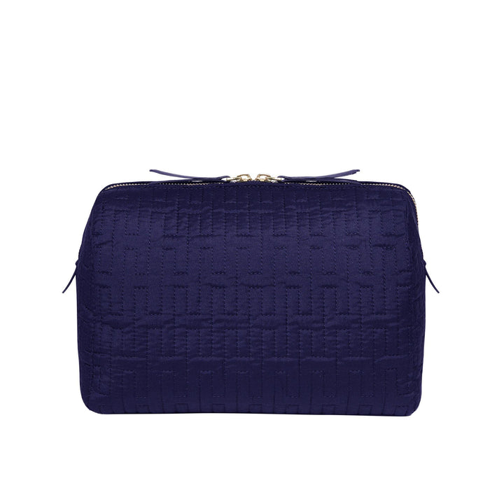Freesia H Quilted Make-up Bag - Navy