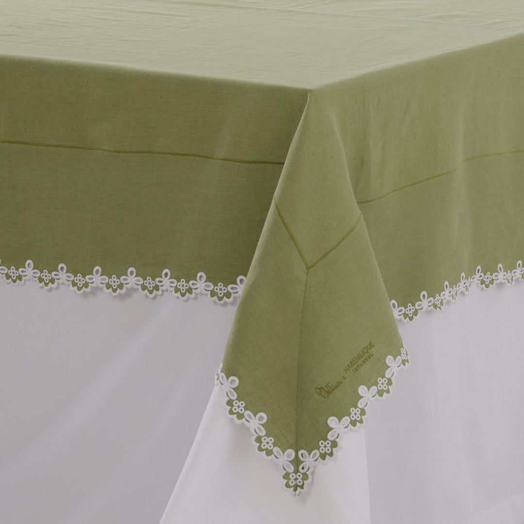 Seferî Linen Tablecloth with Openwork Embroidery