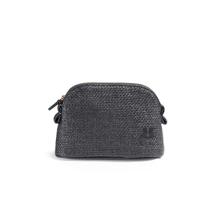 Raffia Make-up Bag - Black