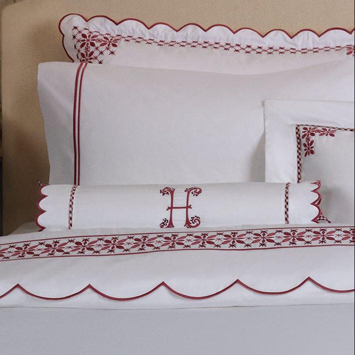 Seferî Flower Garden Bolster Cushion Cover - Pink / H Embroidery