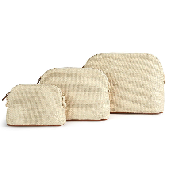 Raffia Make-up Bag - Cream