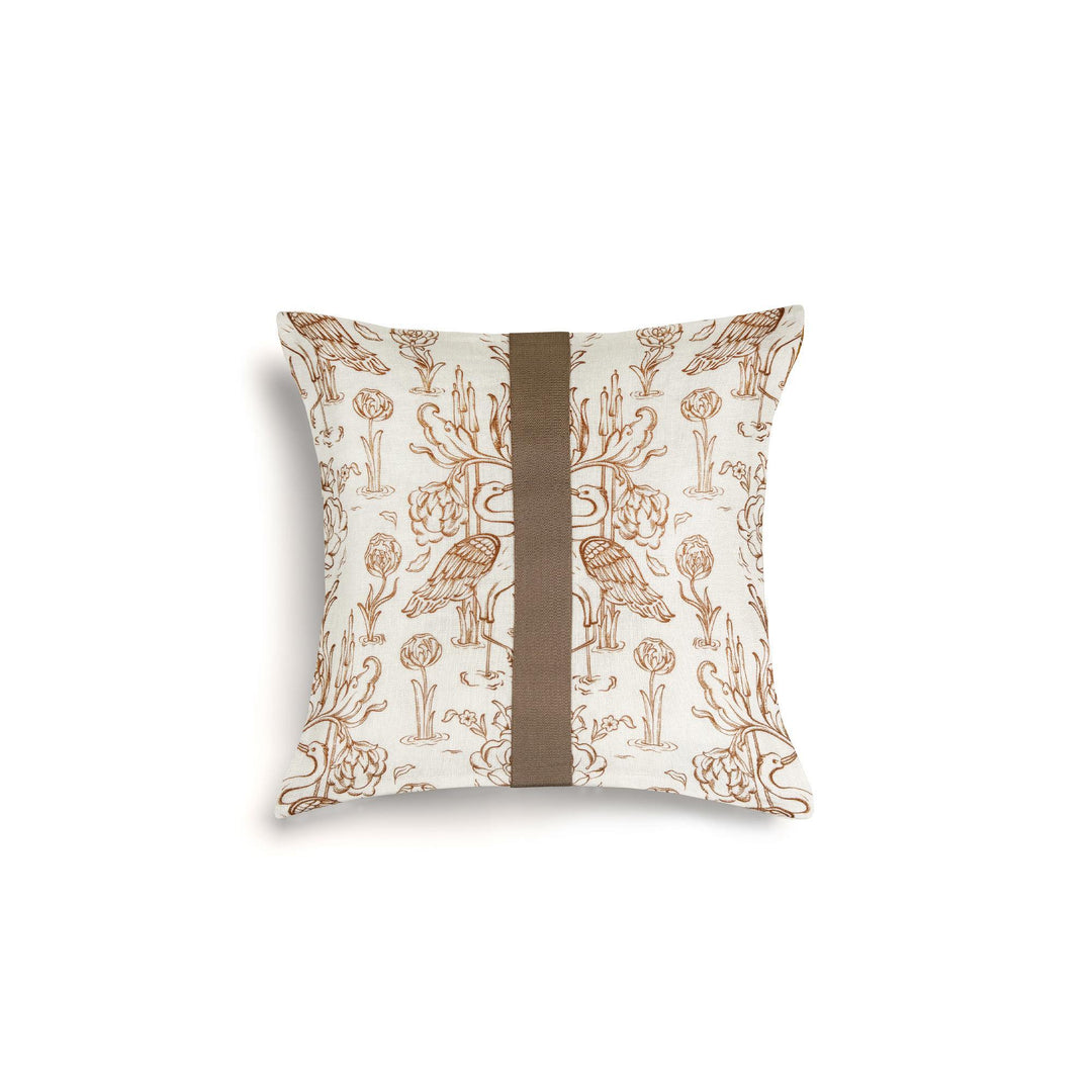 Everbound Decorative Cushion with Band Detail - White - 16''x16''