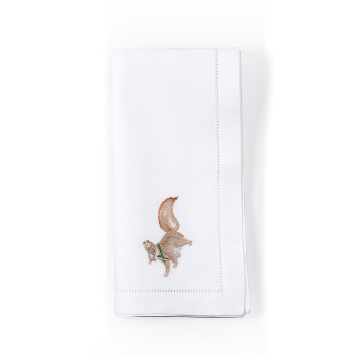 Squirrel Embroidered Napkin