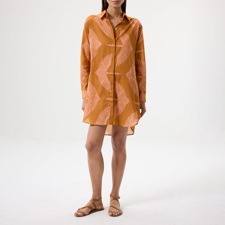 Wings Shirt Dress - Cinnamon