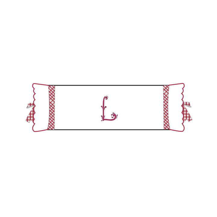 Seferî Flower Garden Bolster Cushion Cover with Monogram Embroidery - Pink