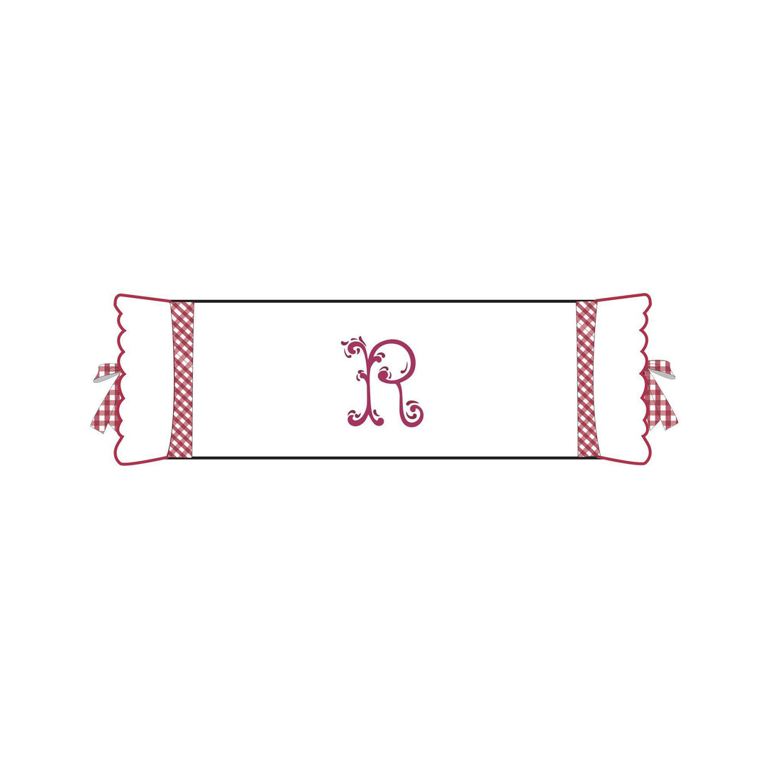 Seferî Flower Garden Bolster Cushion Cover with Monogram Embroidery - Pink