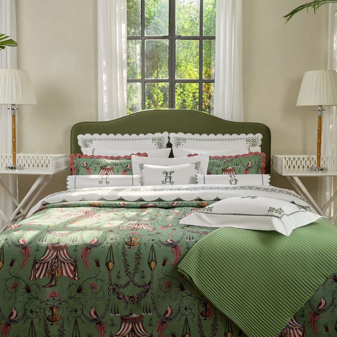 Seferî Flower Garden Duvet Cover - Green