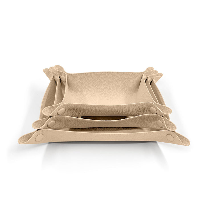 Leather Wallet Tray - Beige