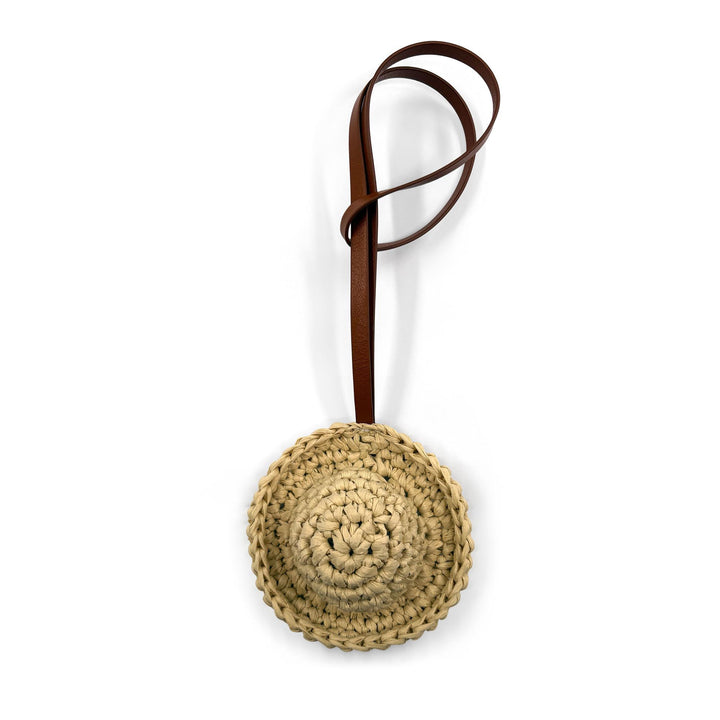 Hat Raffia Charm - Beige