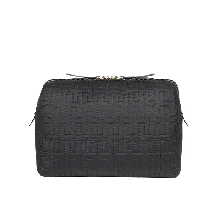Freesia H Quilted Make-up Bag - Black