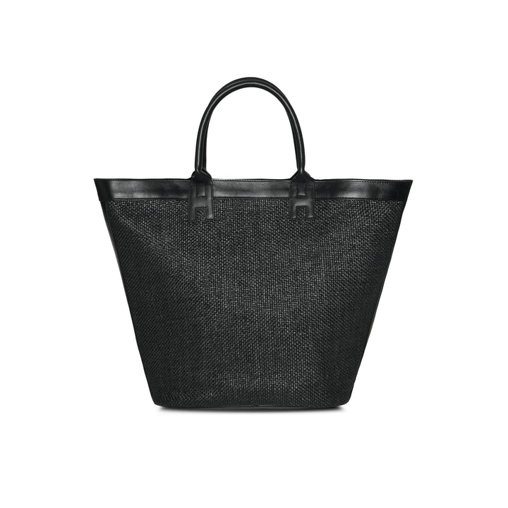 Halas Raffia Beach Bag - Black