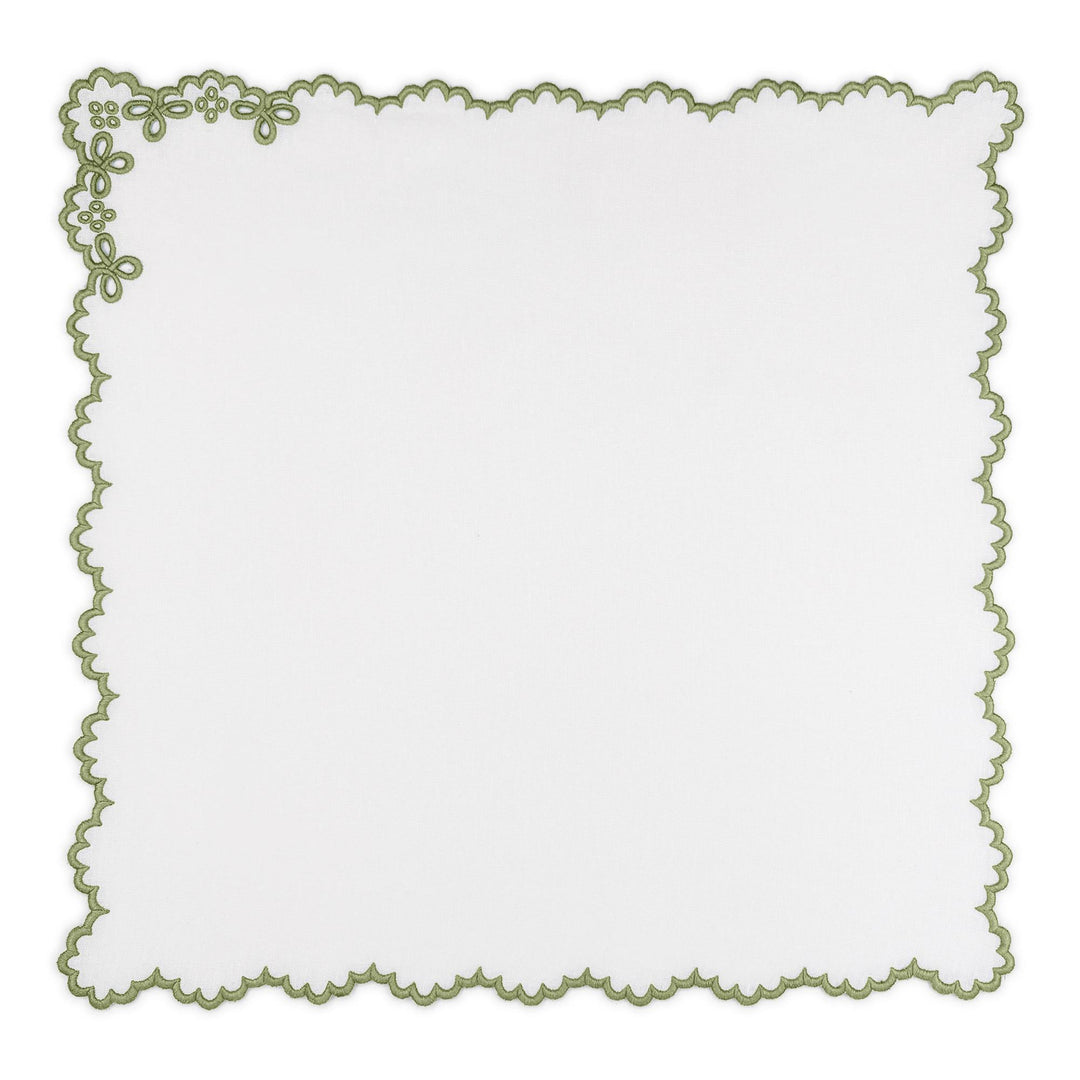 Seferî Linen Napkin with Light Green Embroidery