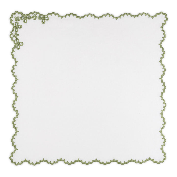Seferî Linen Napkin with Light Green Embroidery