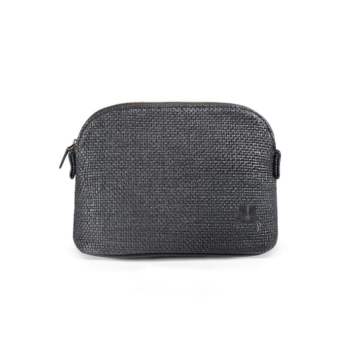 Raffia Make-up Bag - Black