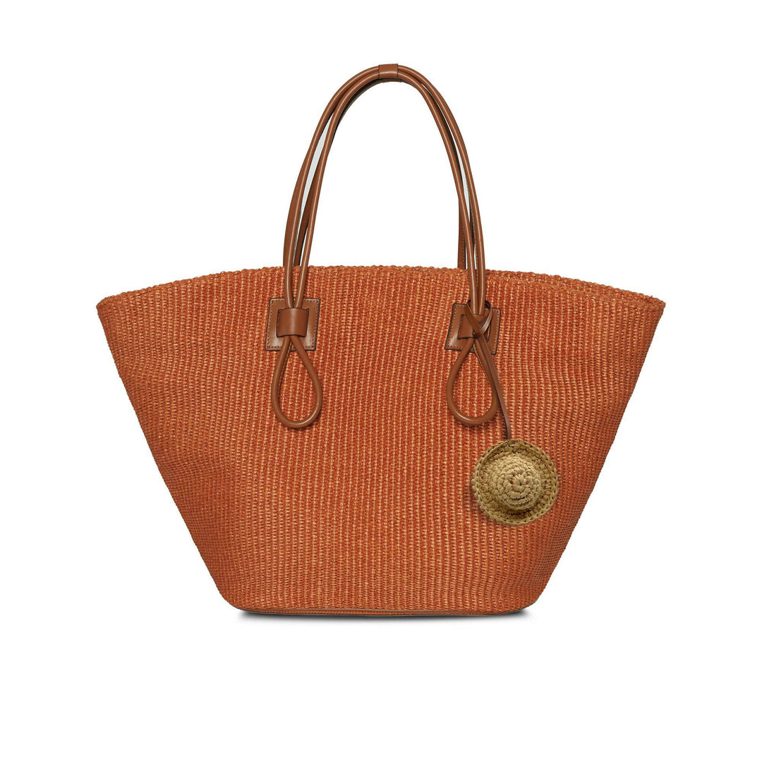 Hat Raffia Charm - Beige