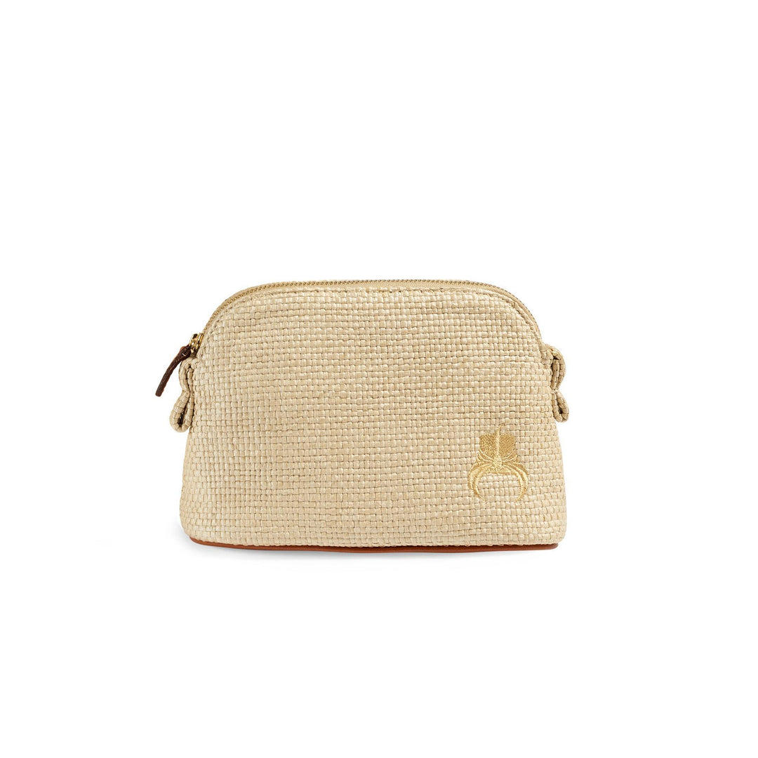 Raffia Make-up Bag - Cream