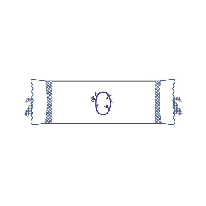 Seferî Flower Garden Bolster Cushion Cover with Monogram Embroidery - Blue