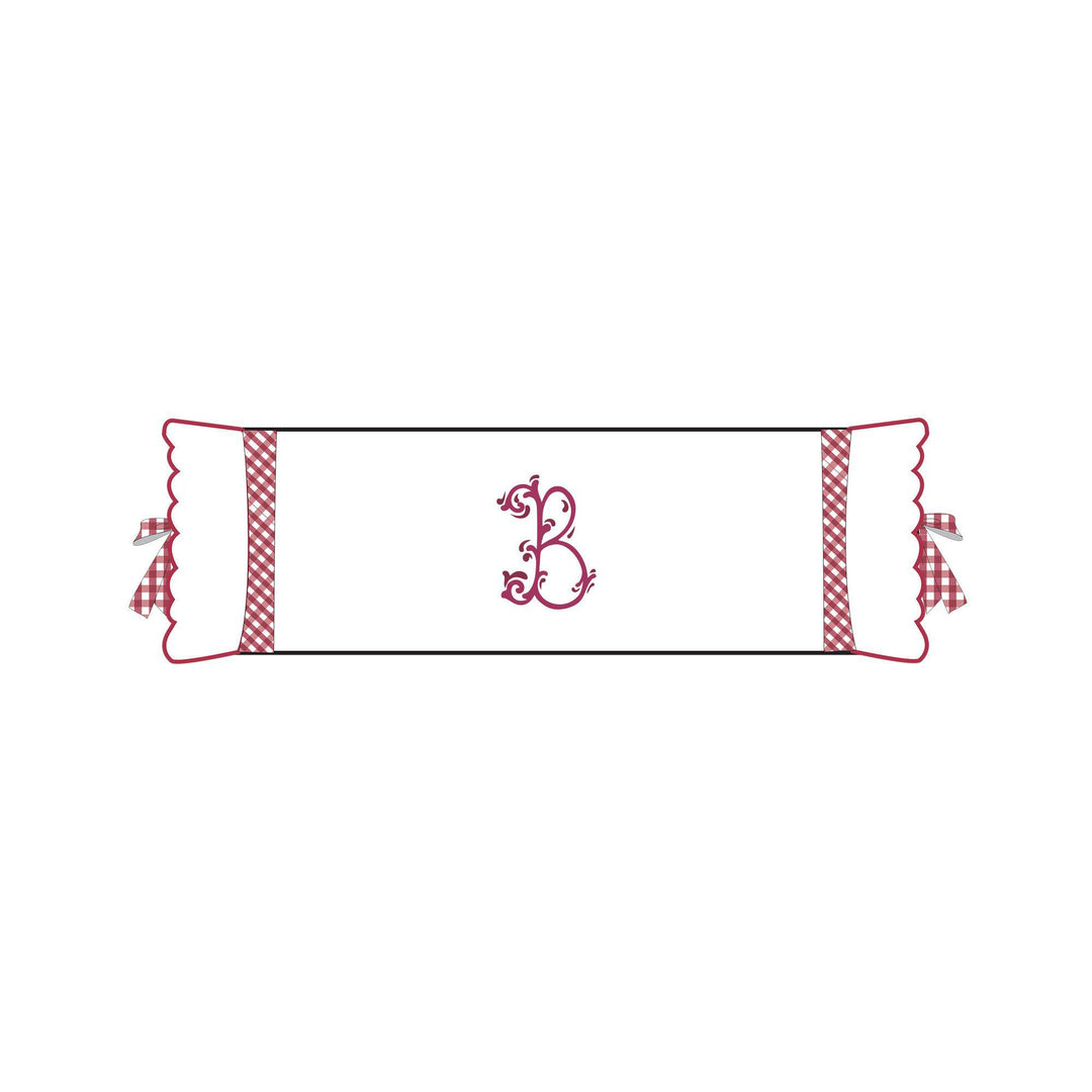 Seferî Flower Garden Bolster Cushion Cover with Monogram Embroidery - Pink