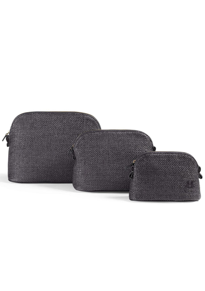 Raffia Make-up Bag - Black