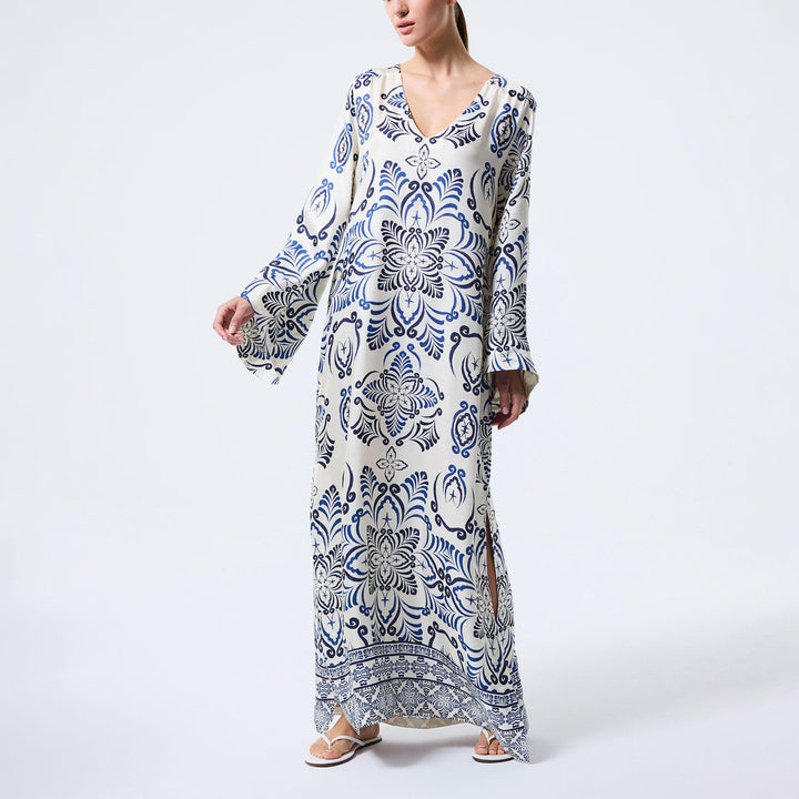 Bergamot Long Kaftan - Dark Blue