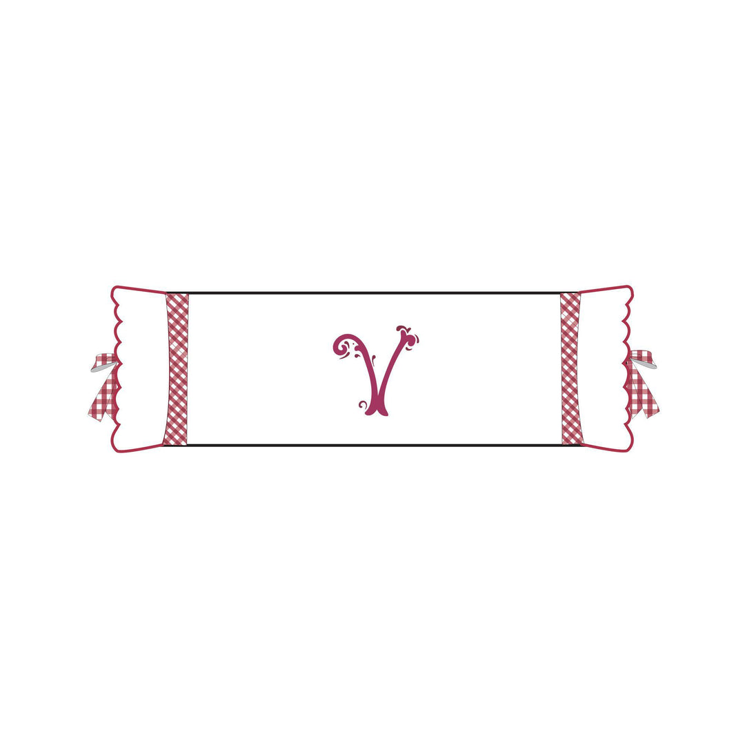 Seferî Flower Garden Bolster Cushion Cover with Monogram Embroidery - Pink