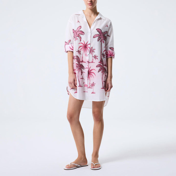 Anka Island Shirt Dress - Burgundy