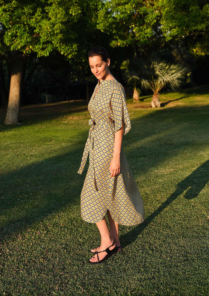 Lotus Garden Midi Dress - Green