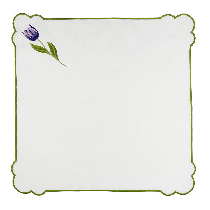 Seferî Embroidered Napkin - Tulip Garden - Set of 4