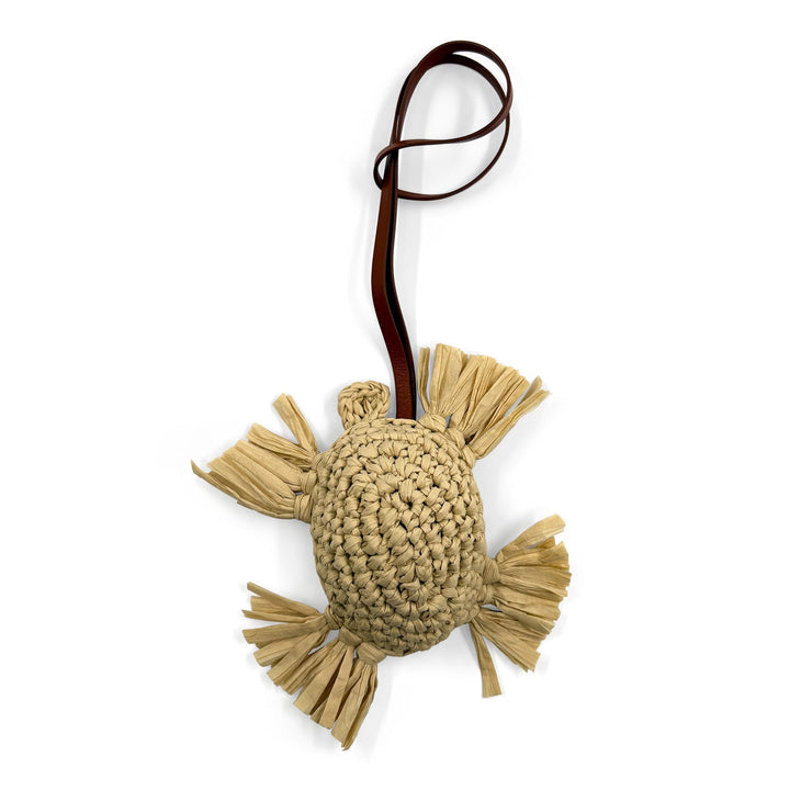 Turtle Raffia Charm - Beige