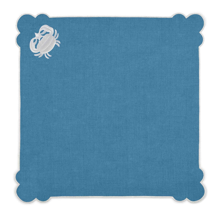 Seferî Embroidered Napkin - Under the Sea - Blue - Set of 4