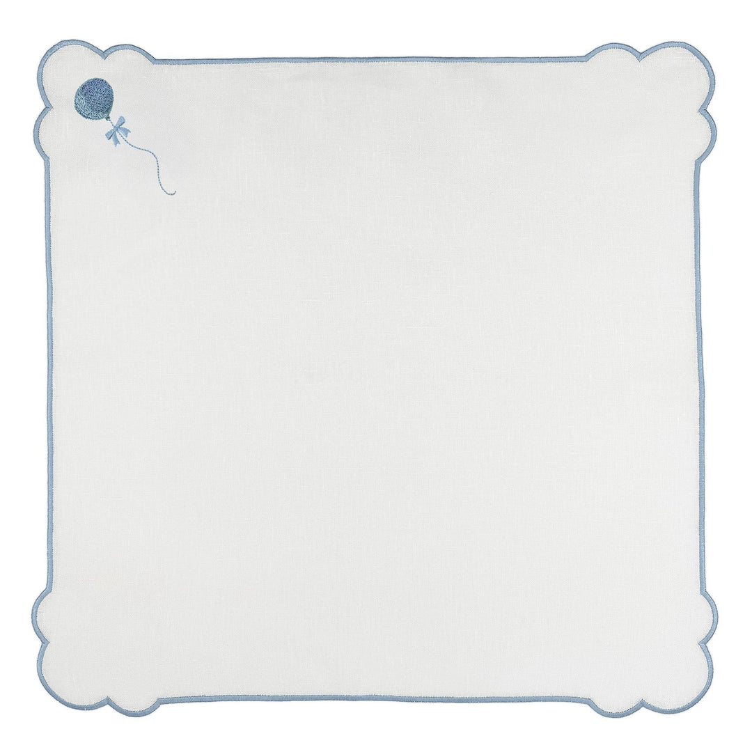 Seferî Embroidered Napkin - Joyful Lambs - Blue -  Set of 4