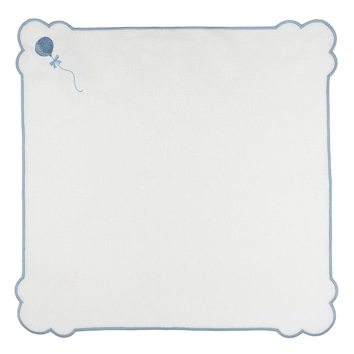 Seferî Embroidered Napkin - Joyful Lambs - Blue -  Set of 4
