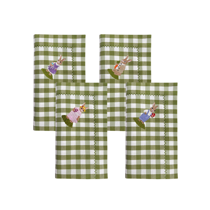 Seferî Plaid Napkin - Bunny Family - Set of 4