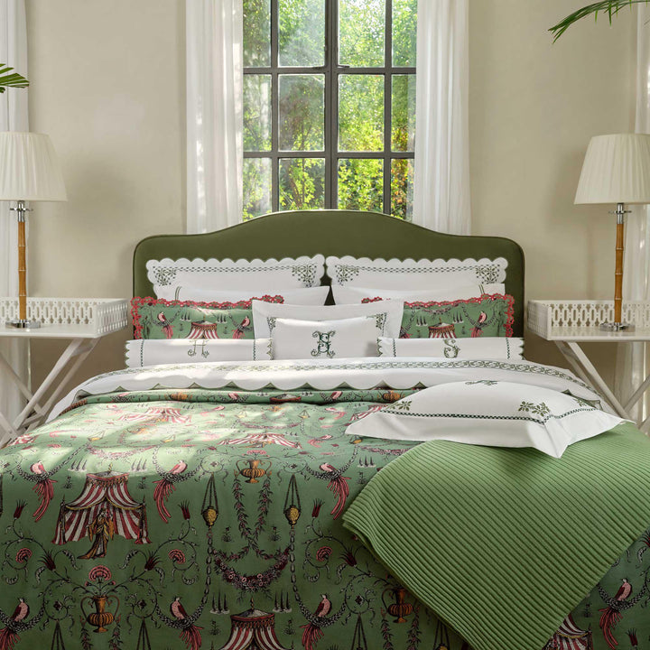 Seferî Flower Garden Bolster Cushion Cover - Green / H Embroidery