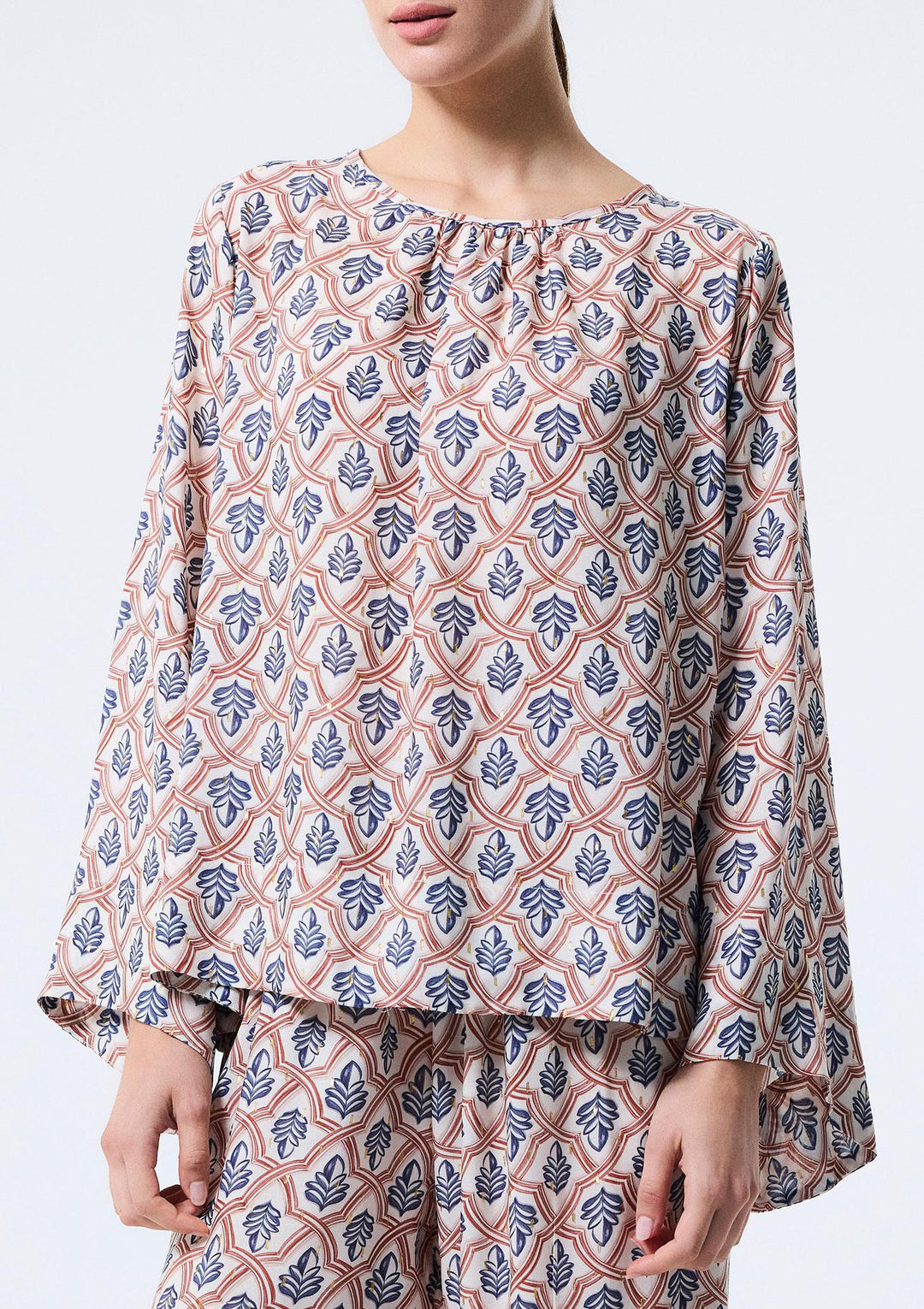 Geometric Leaf Blouse