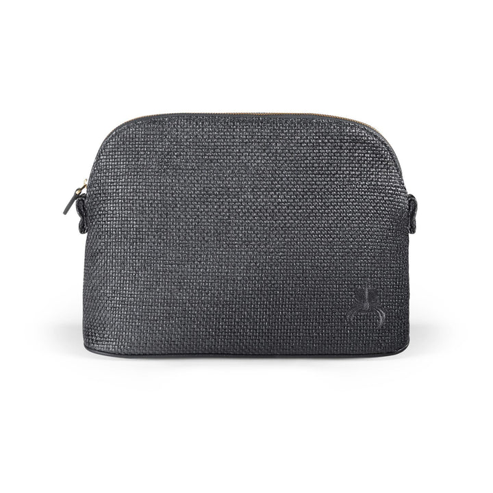 Raffia Make-up Bag - Black