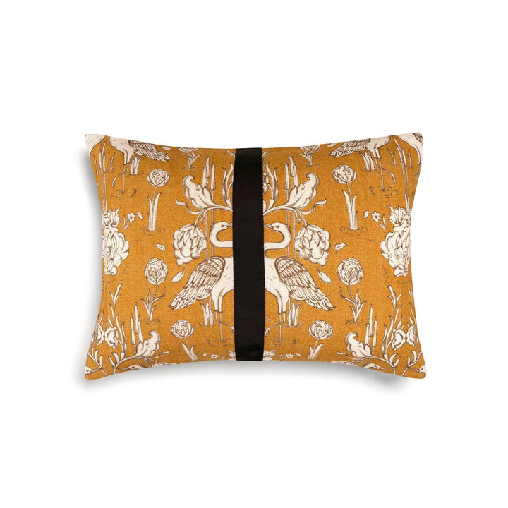 Everbound Decorative Cushion with Band Detail - Mustard - 14''x20''