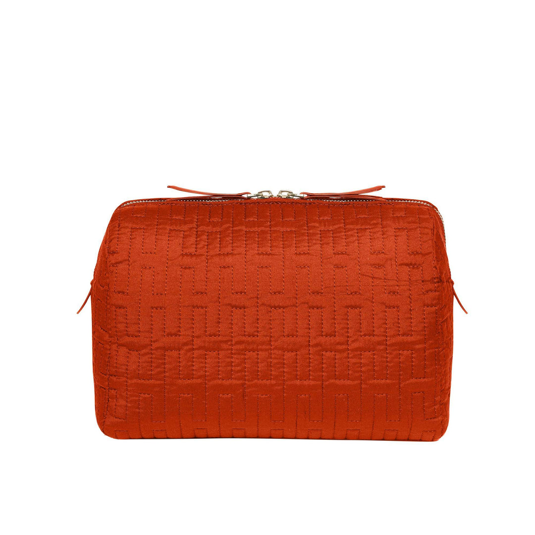 Freesia H Quilted Make-up Bag - Orange