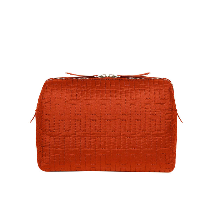 Freesia H Quilted Make-up Bag - Orange