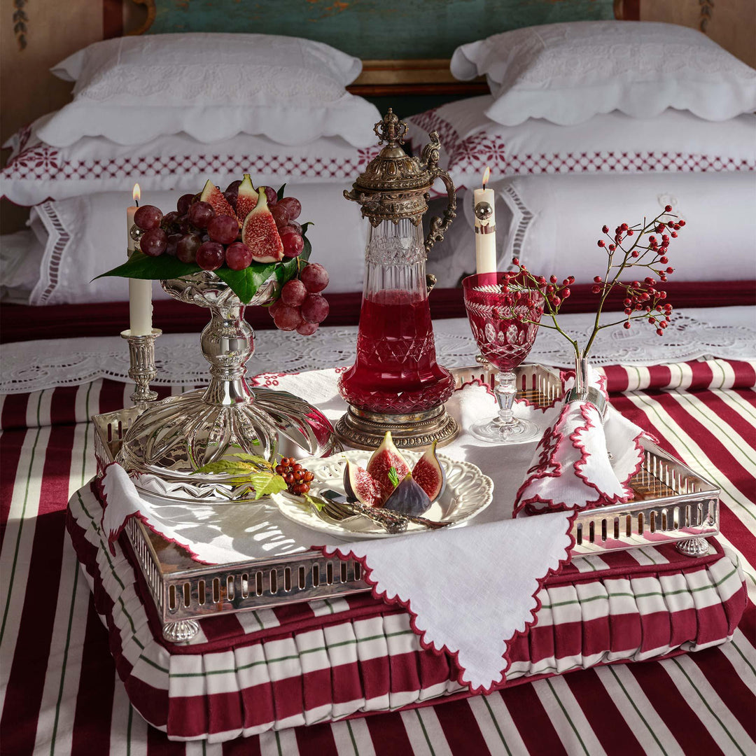 Seferî Linen Napkin with Red Embroidery