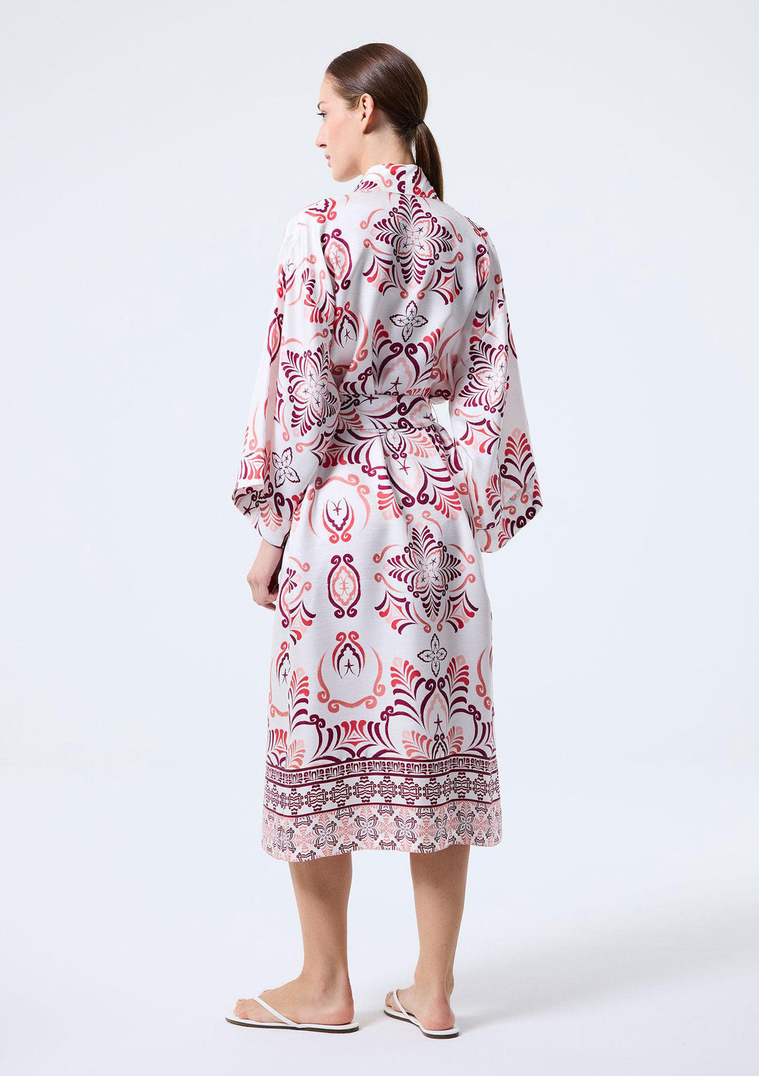 Bergamot Long Kimono - Burgundy